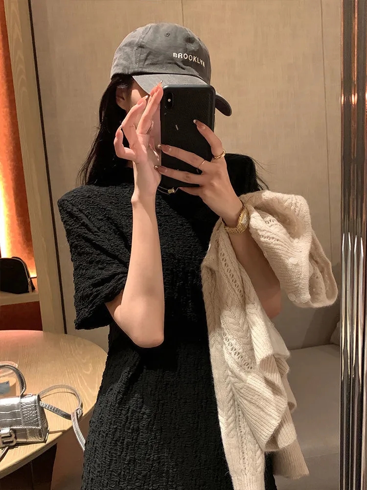 Vestido midi plisado de manga  - Korean Lifestyle reseña y precio
